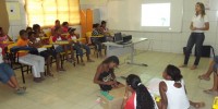 Palestra e oficina de produçao de Papa-pilhas - Escola Leopoldina Leal - Juazeiro-BA (18-10-2012)